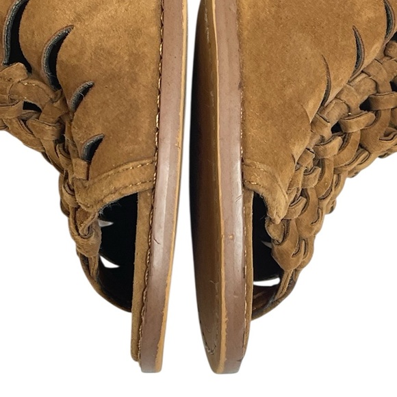 VINCE CAMUTO TORINDI SUEDE & LEATHER LACE UP PEEP TOE BOHEMIAN BOOTIES SZ 7 M - Picture 5 of 16